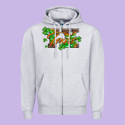 St Patricks Day Texas Zipper Hoodie Designed By Artiststas