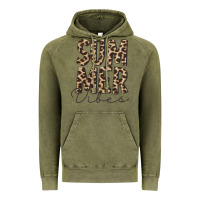 Vintage Olive summer vibes leopard Vintage Hoodie - CowCowDesign