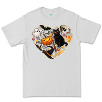 Dove Grey Halloween Heart Premium Tee - texasbilliewilder
