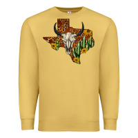 Antique Gold bull skull texas map western Premium Sweatshirt - BarkalooDesign