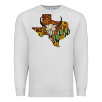 Dove Grey bull skull texas map western Premium Sweatshirt - BarkalooDesign