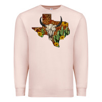 Pale Pink bull skull texas map western Premium Sweatshirt - BarkalooDesign