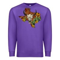 Purple bull skull texas map western Premium Sweatshirt - BarkalooDesign