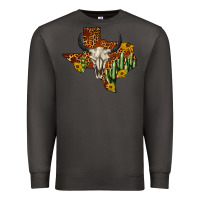 Smoke bull skull texas map western Premium Sweatshirt - BarkalooDesign