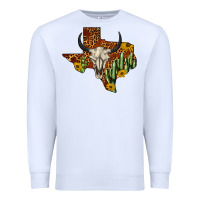 White bull skull texas map western Premium Sweatshirt - BarkalooDesign