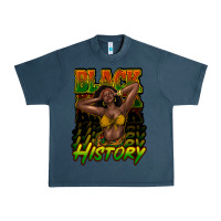 Midnight Navy Black history afro woman Urban Heavy Tee - HowdyJamesFarm