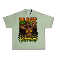Oil Green Black history afro woman Urban Heavy Tee - HowdyJamesFarm