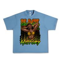 Pebble Blue Black history afro woman Urban Heavy Tee - HowdyJamesFarm