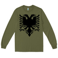 Army Green Albanian Flag Eagle Double Red Albania Shqipe Kosovo Long Sleeve Tee - longCreatives