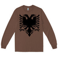 Chestnut Albanian Flag Eagle Double Red Albania Shqipe Kosovo Long Sleeve Tee - longCreatives