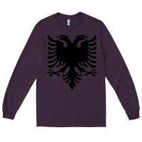 Plum Albanian Flag Eagle Double Red Albania Shqipe Kosovo Long Sleeve Tee - longCreatives