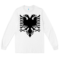 White Albanian Flag Eagle Double Red Albania Shqipe Kosovo Long Sleeve Tee - longCreatives
