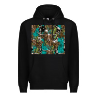 Black Longhorn Pattern Premium Hoodie - CowhideDigitalArt