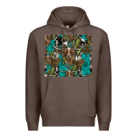 Coffee Longhorn Pattern Premium Hoodie - CowhideDigitalArt