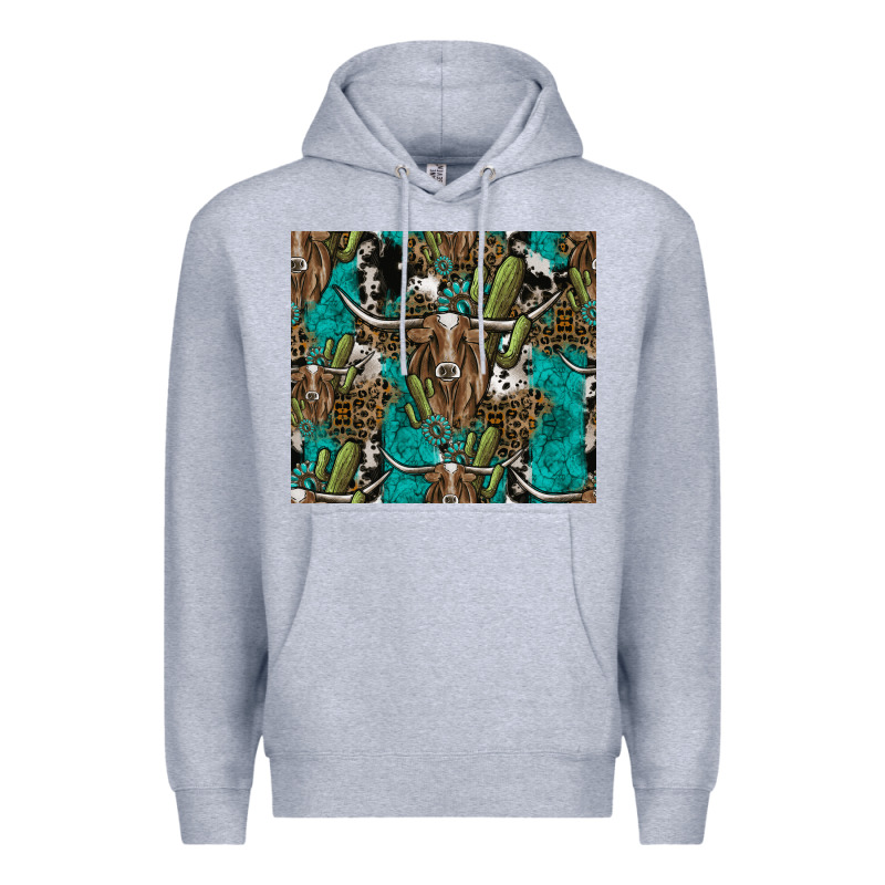 Longhorn Pattern Premium Hoodie by CowhideDigitalArt | Teevron