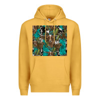 Mustard Longhorn Pattern Premium Hoodie - CowhideDigitalArt
