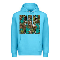 Ocean Blue Longhorn Pattern Premium Hoodie - CowhideDigitalArt