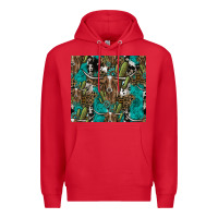 Red Longhorn Pattern Premium Hoodie - CowhideDigitalArt
