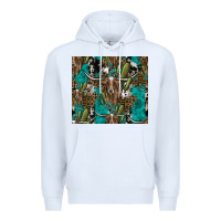 White Longhorn Pattern Premium Hoodie - CowhideDigitalArt