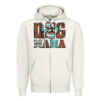 Oatmeal Heather dog mama Zipper Hoodie - Artiststas
