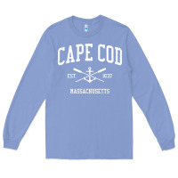 Colony Blue Cape Cod MA Vintage Crossed Oars & Boat Anchor Sports Sweat Long Sleeve Tee - longCreatives