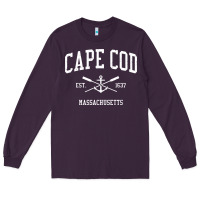 Plum Cape Cod MA Vintage Crossed Oars & Boat Anchor Sports Sweat Long Sleeve Tee - longCreatives