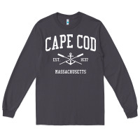 Smoke Cape Cod MA Vintage Crossed Oars & Boat Anchor Sports Sweat Long Sleeve Tee - longCreatives