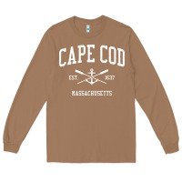 Toasted Coconut Cape Cod MA Vintage Crossed Oars & Boat Anchor Sports Sweat Long Sleeve Tee - longCreatives