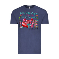 Vintage Denim Let all that you do be done in love 1 corinthians Vintage Tee - HowdyJamesFarm