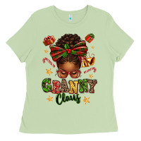 Matcha granny claus afro messy bun Ladies Tee - texasbilliewilder