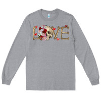 Heather Grey Skull love Valentine's Day Long Sleeve Tee - FaDigitalArtStudio