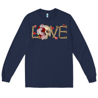 Navy Skull love Valentine's Day Long Sleeve Tee - FaDigitalArtStudio