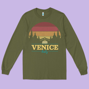 Venice Italy   Vintage Retro Italian Travel Souvenir Gift Pullover Hoo Long Sleeve Tee Designed By Longcreatives