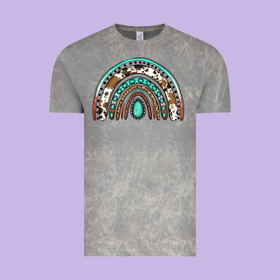 Blessed Western Rainbow Vintage Tee Designed By Jasminsmagicworld