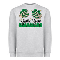 Heather Grey shake your shamrocks Heavyweight Sweatshirt - CowhideDigitalArt