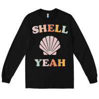 Black vintage retro shell yeah beach tropical vacation gifts t shirt Long Sleeve Tee - longCreatives