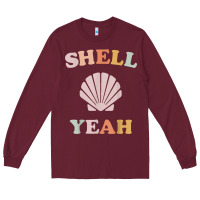 Burgundy vintage retro shell yeah beach tropical vacation gifts t shirt Long Sleeve Tee - longCreatives