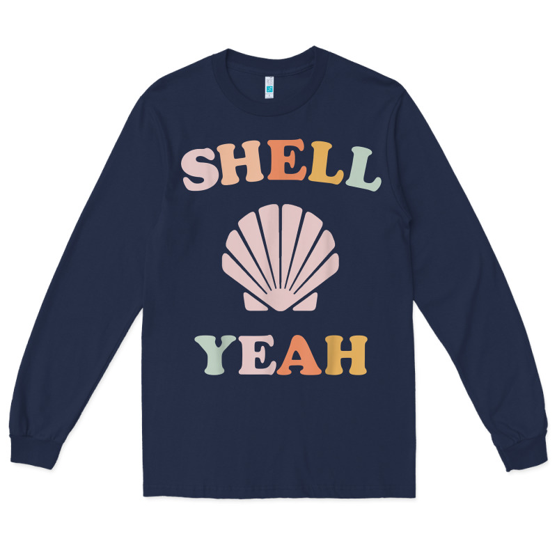 Vintage Retro Shell Yeah Beach Tropical Vacation Gifts T Shirt Long Sleeve Tee by longCreatives | Teevron
