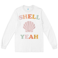White vintage retro shell yeah beach tropical vacation gifts t shirt Long Sleeve Tee - longCreatives