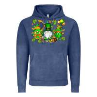 Vintage Denim St. Patrick's Day gnomes Vintage Hoodie - OliviaCreatesArt