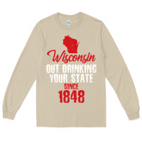 Mushroom Wisconsin Out Drinking Your State Since 1848 Long Sleeve Tee - longCreatives