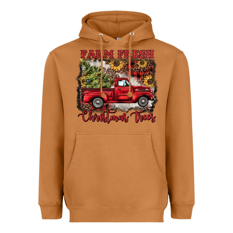 Farm Fresh Christmas Trees Heavyweight Hoodie by BarkalooDesign | Teevron