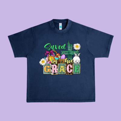Saved By His Grace Easter Urban Heavy Tee Designed By Cowgirlartshop