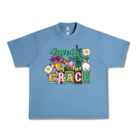 Pebble Blue Saved by his grace Easter Urban Heavy Tee - CowGirlArtShop
