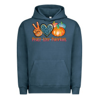 Pigment Midnight Navy peace love pumpkins Urban Hoodie - AdoDesignShop