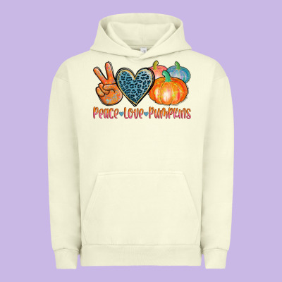 Peace Love Pumpkins Urban Hoodie Designed By Adodesignshop