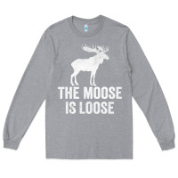 Heather Grey The Moose Is Loose Alaska Moose Long Sleeve Tee - longCreatives