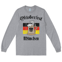 Heather Grey Oktoberfest München German Flag Beer Stein Long Sleeve Tee - longCreatives