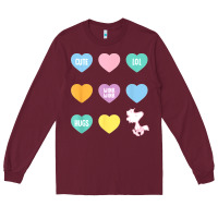 Burgundy peanuts valentine candy heart Long Sleeve Tee - longCreatives
