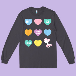 Peanuts Valentine Candy Heart Long Sleeve Tee Designed By Longcreatives